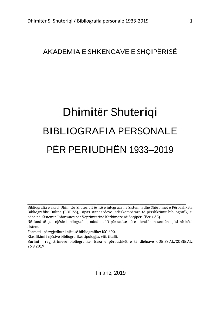 Përmbajtja digjitale dCOBISS (Dhimitër S. Shuteriqi : bibliografi personale për periudhën 1933-2019)