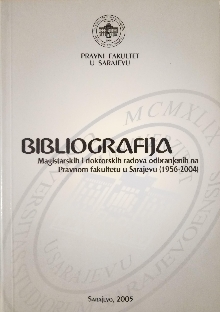 Bibliografija magistarskih ... (naslovna strana)