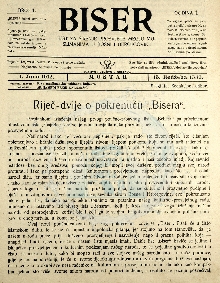 Biser : list za širenje pro... (naslovna strana)