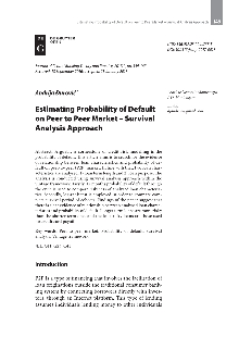 Digitalni sadržaj dCOBISS (Estimating probability of default on peer to peer market : survival analysis approach / Andrija Đurović)