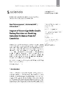 Digitalni sadržaj dCOBISS (Impact of Sovereign Debt Credit Rating Revision on Banking Industry : Evidence from G7 Countries / Reza Tahmoorespour, Mohamed Ariff, Alireza Zarei)