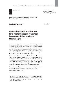 Digitalni sadržaj dCOBISS (Ownership concentration and firm performance in transition economies : evidence from Montenegro)