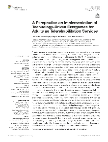 Digitalna vsebina dCOBISS (A perspective on implementation of technology-driven exergames for adults as telerehabilitation services [Elektronski vir])