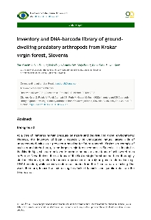 Digitalna vsebina dCOBISS (Inventory and DNA-barcode library of ground-dwelling predatory arthropods from Krokar virgin forest, Slovenia [Elektronski vir])