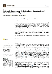 Digitalna vsebina dCOBISS (Automatic grammatical evolution-based optimization of matrix factorization algorithm = Elektronski vir)