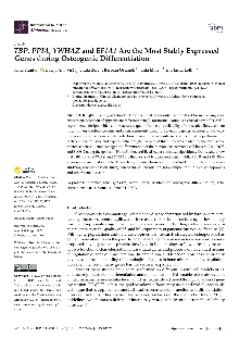 Digitalna vsebina dCOBISS (TBP, PPIA, YWHAZ and EF1A1 are the most stably expressed genes during osteogenic differentiation [Elektronski vir])