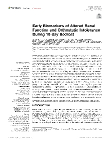 Digitalna vsebina dCOBISS (Early biomarkers of altered renal function and orthostatic intolerance during 10-day bedrest [Elektronski vir])