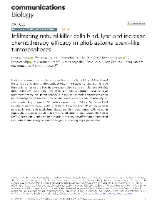 Digitalna vsebina dCOBISS (Infiltrating natural killer cells bind, lyse and increase chemotherapy efficacy in glioblastoma stem-like tumorospheres [Elektronski vir])