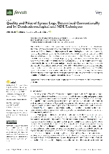 Digitalna vsebina dCOBISS (Quality and price of spruce logs, determined conventionally and by dendrochronological and NDE techniques [Elektronski vir])