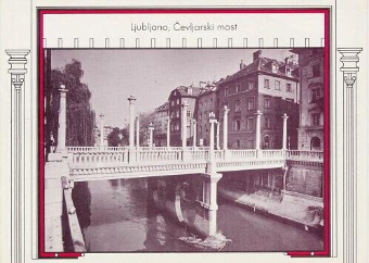 Digitalna vsebina dCOBISS (Ljubljana, Čevljarski most [Slikovno gradivo] : (1931-1932) = Ljubljana, le pont des cordonniers)