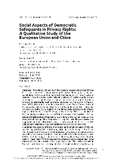 Digitalna vsebina dCOBISS (Social aspects of democratic safeguards in privacy rights : a qualitative study of the European Union and China)