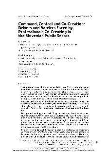 Digitalna vsebina dCOBISS (Command, control and co-creation : drivers and barriers faced by professionals co-creating in the Slovenian public sector)