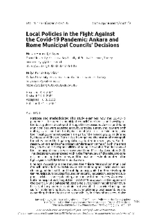 Digitalna vsebina dCOBISS (Local policies in the fight against the Covid-19 pandemic : Ankara and Rome Municipal Councils’ decisions)