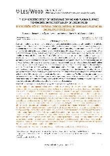 Digitalna vsebina dCOBISS (The synergistic effect of microwave drying and plasma surface treatments on the wettability of green wood = Sinergistični učinek mikrovalovnega sušenja in obdelave s plazmo na omočljivost svežega lesa)