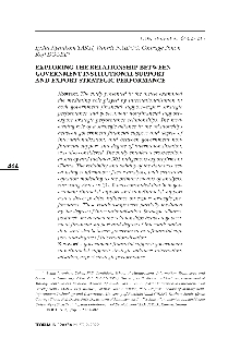 Digitalna vsebina dCOBISS (Exploring the relationship between government institutional support and export strategic performance)