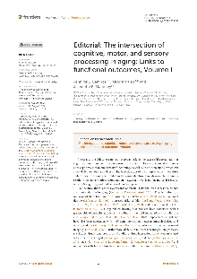 Digitalna vsebina dCOBISS (Editorial [Elektronski vir] : The intersection of cognitive, motor, and sensory processing in agings : links to functional outcomes, Volume I)