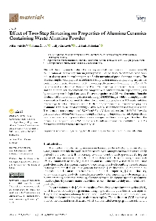Digitalna vsebina dCOBISS (Effect of two-step sintering on properties of alumina ceramics containing waste alumina powder [Elektronski vir] / Milan Vukšič ... [et al.])