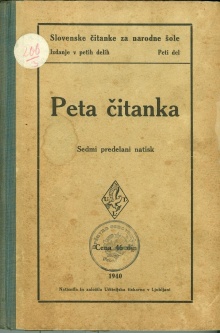 Digitalna vsebina dCOBISS (Slovenske čitanke za narodne šole : izdanje v petih delih. Del 5, Peta čitanka : (višja ljudska šola))