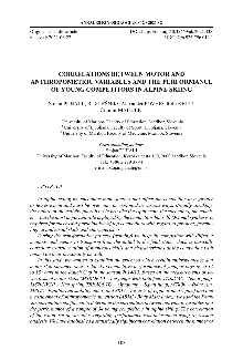 Digitalna vsebina dCOBISS (Correlations between motor and anthropometric variables and the performance of young competitors in alpine skiing)