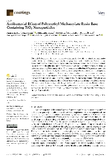 Digitalna vsebina dCOBISS (Antibacterial effect of polymethyl methacrylate resin base containing ▫$TiO_2$▫ nanoparticles)