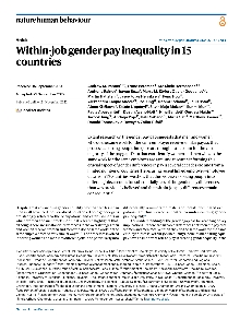 Digitalna vsebina dCOBISS (Within-job gender pay inequality in 15 countries [Elektronski vir] / Andrew M. Penner ... [et al.])