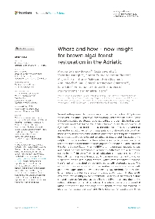 Digitalna vsebina dCOBISS (Where and how [Elektronski vir] : new insight for brown algal forest restoration in the Adriatic)