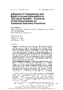 Digitalna vsebina dCOBISS (Advances in transparency and right to access information in the Czech Republic - evolution of the interpretation of contested statutory provisions)
