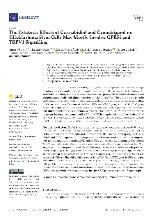 Digitalna vsebina dCOBISS (The cytotoxic effects of cannabidiol and cannabigerol on glioblastoma stem cells may mostly involve GPR55 and TRPV1 signalling [Elektronski vir])