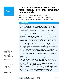 Digitalna vsebina dCOBISS (Characteristics and usefulness of trunk muscle endurance tests on the Roman chairin healthy adults [Elektronski vir])