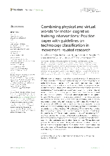 Digitalna vsebina dCOBISS (Combining physical and virtual worlds for motor-cognitive training interventions [Elektronski vir] : position paper with guidelines on technology classification in movement-related research)