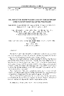 Digitalna vsebina dCOBISS (The effect of rapid weight loss on the handgrip strength of national-level wrestlers)