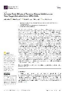 Digitalna vsebina dCOBISS (Adverse toxic effects of tyrosine kinase inhibitors on non-target zebrafish liver (ZFL) cells [Elektronski vir])