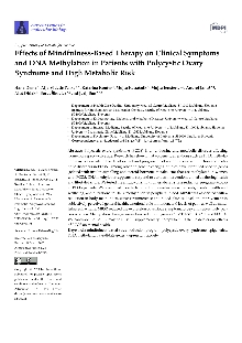 Digitalna vsebina dCOBISS (Effects of mindfulness-based therapy on clinical symptoms and DNA methylation in patients with polycystic ovary syndrome and high metabolic risk [Elektronski vir] / Hana Dema ... [et al.])