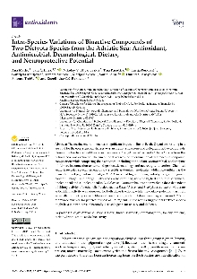 Digitalna vsebina dCOBISS (Intra-species variations of bioactive compounds of two dictyota species from the Adriatic Sea [Elektronski vir] : antioxidant, antimicrobial, dermatological, dietary, and neuroprotective potential)