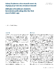 Digitalna vsebina dCOBISS (Odnos študentov zdravstvenih smeri do dojenja po prvem letu otrokove starosti = Attitudes of healthcare students towards breastfeeding after the first year of child’s age)