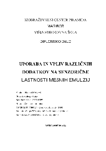 Digitalna vsebina dCOBISS (Uporaba in vpliv različnih dodatkov na senzorične lastnosti mesnih emulzij : diplomsko delo)