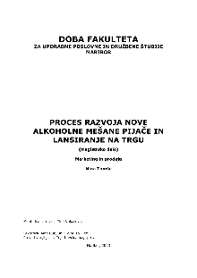 Digitalna vsebina dCOBISS (Proces razvoja nove alkoholne mešane pijače in lansiranje na trgu [Elektronski vir] : magistrsko delo)