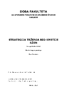 Digitalna vsebina dCOBISS (Strategija trženja Bio kmetije Ržen [Elektronski vir] : magistrsko delo)