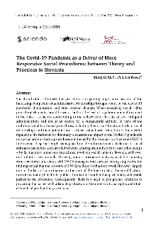 Digitalna vsebina dCOBISS (The Covid-19 pandemic as a driver of more responsive social procedures [Elektronski vir] : between theory and practices in Slovenia)