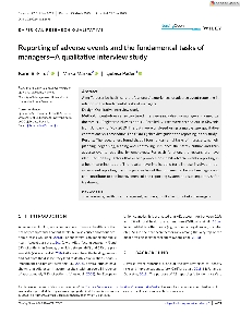 Digitalna vsebina dCOBISS (Reporting of adverse events and the fundamental tasks of manager - a qualitative interview study [Elektronski vir] : a cross-sectional study)