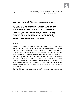 Digitalna vsebina dCOBISS (Local government and covid-19 management in a local context : empirical research on the views of citizens, town councillors, and officials in Tuscany)