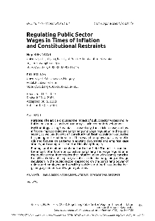 Digitalna vsebina dCOBISS (Regulating public sector wages in times of inflation and constitutional restraints)