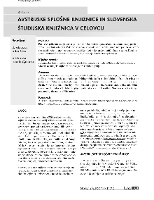 Digitalna vsebina dCOBISS (Avstrijske splošne knjižnice in Slovenska študijska knjižnica v Celovcu)