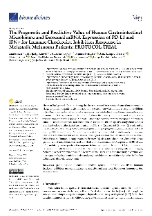 Digitalna vsebina dCOBISS (The prognostic and predictive value of human gastrointestinal microbiome and exosomal mRNA expression of PD-L1 and IFNγ for immune checkpoint inhibitors response in metastatic melanoma patients [Elektronski vir] : protocol trial)