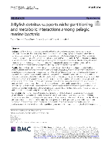 Digitalna vsebina dCOBISS (Jellyfish detritus supports niche partitioning and metabolic interactions among pelagic marine bacteria [Elektronski vir])