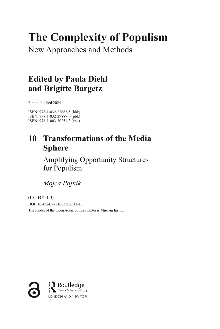 Digitalna vsebina dCOBISS (Transformations of the media sphere [Elektronski vir] : amplifying opportunity structures for populism)