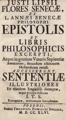 Digitalna vsebina dCOBISS (Justi Lipsii Flores Senecae ex L. Annaei Senecae philosophi epistolis et libris philosophicis excerpti, atque in gratiam veteris sapientiae amatorum, secundum editionem hollandicam recusi, accesserunt sententiae illustriores ex ejusdem tragoediis decerptae ...)