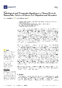 Digitalna vsebina dCOBISS (Pathological and therapeutic significance of tumor-derived extracellular vesicles in cancer cell migration and metastasis [Elektronski vir])