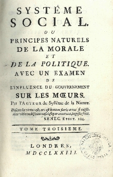 Digitalna vsebina dCOBISS (Système social ou principes naturels de la morale et de la politique... Tome troisieme)