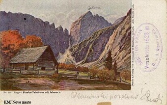 Digitalna vsebina dCOBISS (Planica - Talschluss mit Jalovec [Slikovno gradivo] : cartolina postale = Korrespondenzkarte = levelezö lap = postkarte = dopisnica = post card = karta korespondencyjna = otkritoe pismo = carte postale = briefkaart = union postale universelle)